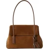 Geanta TOM FORD padlock-detail suede shoulder maro