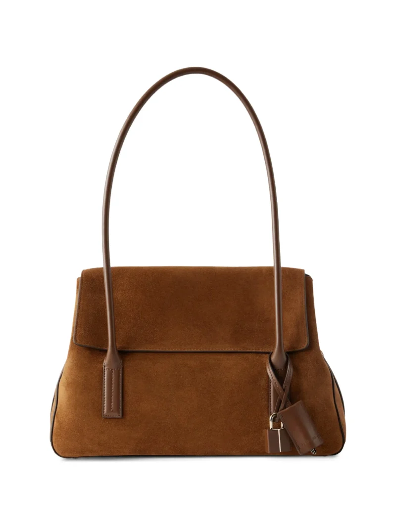Geanta TOM FORD padlock-detail suede shoulder maro