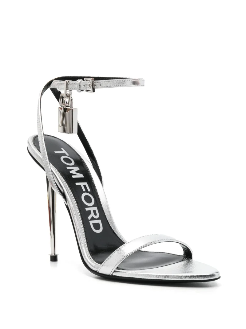 Alternative view of Sandale TOM FORD padlock-detail metallic argintiu