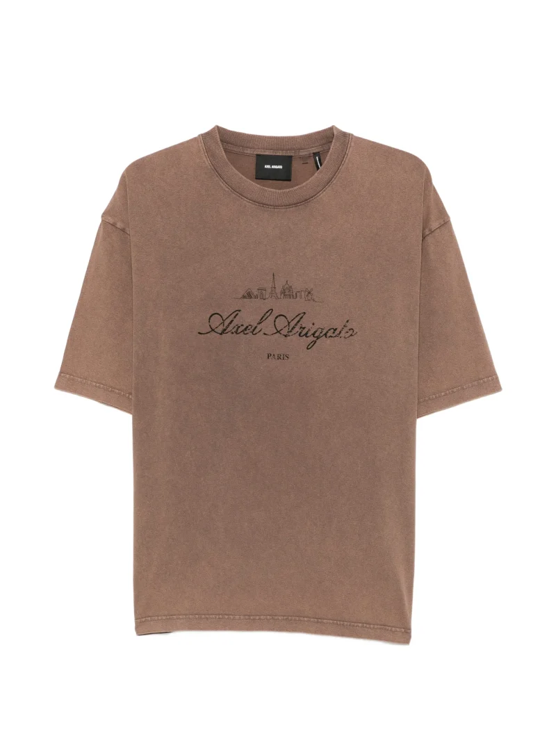 Tricou Axel Arigato Paris Washed Sky cotton maro