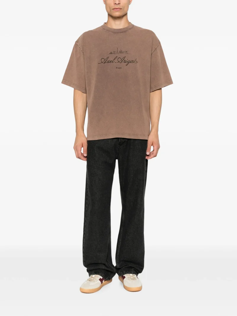 Alternative view of Tricou Axel Arigato Paris Washed Sky cotton maro