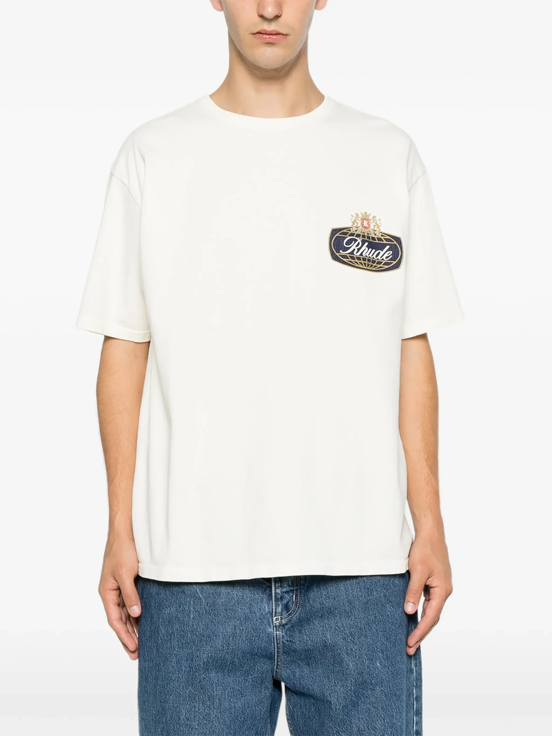 Tricou RHUDE Safari Crest alb - imagine 3