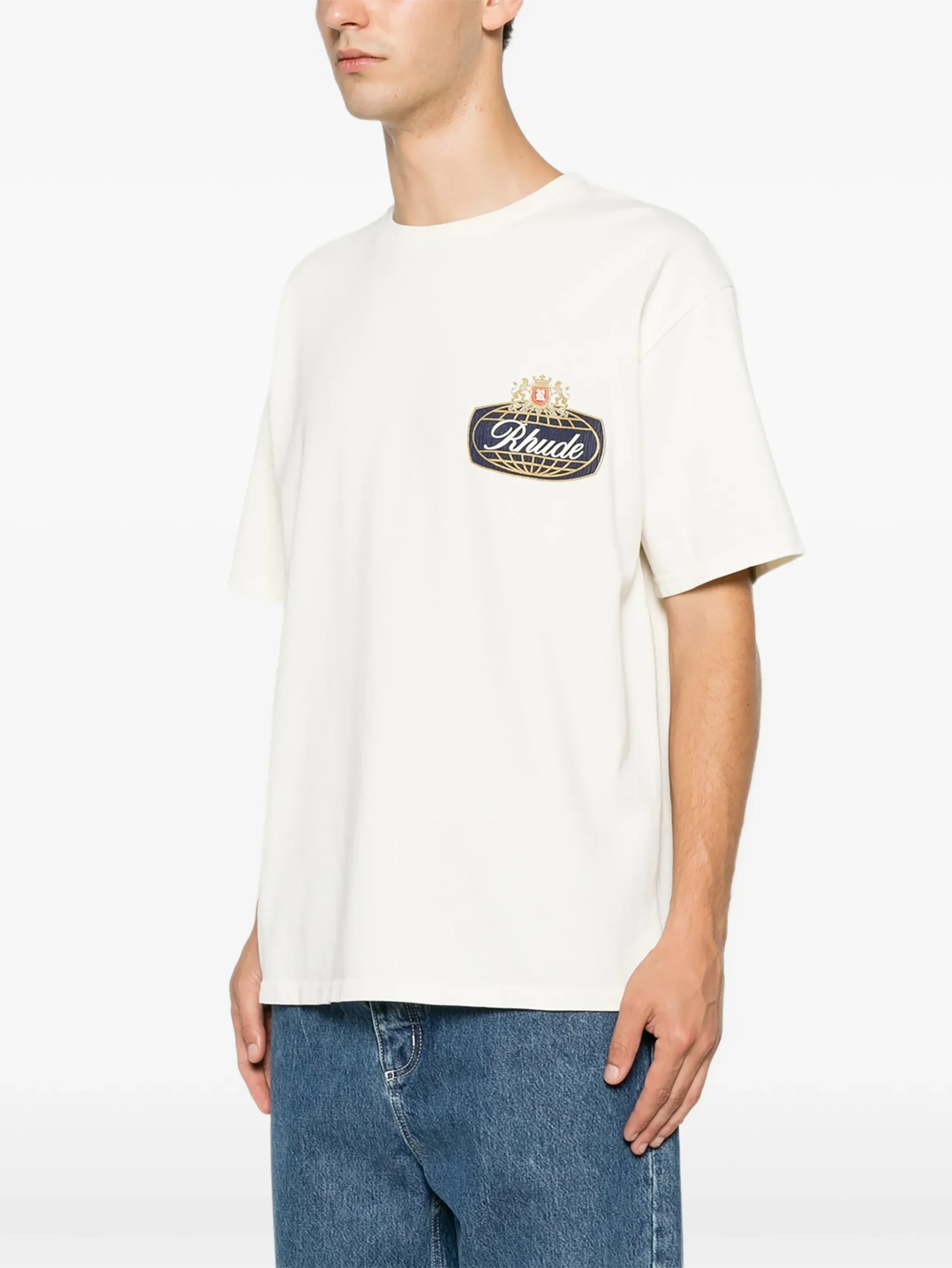 Tricou RHUDE Safari Crest alb - imagine 4