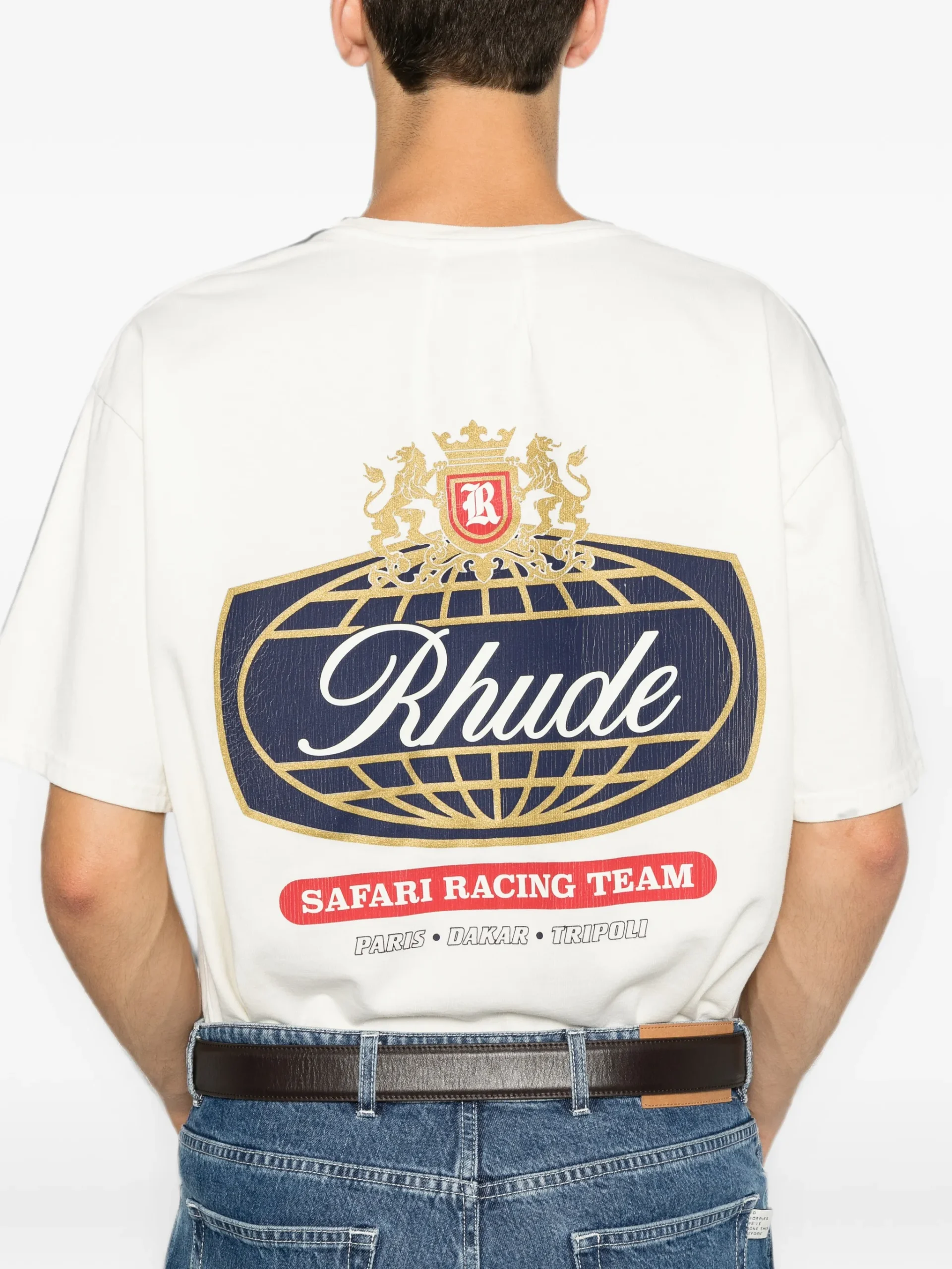 Tricou RHUDE Safari Crest alb - imagine 5
