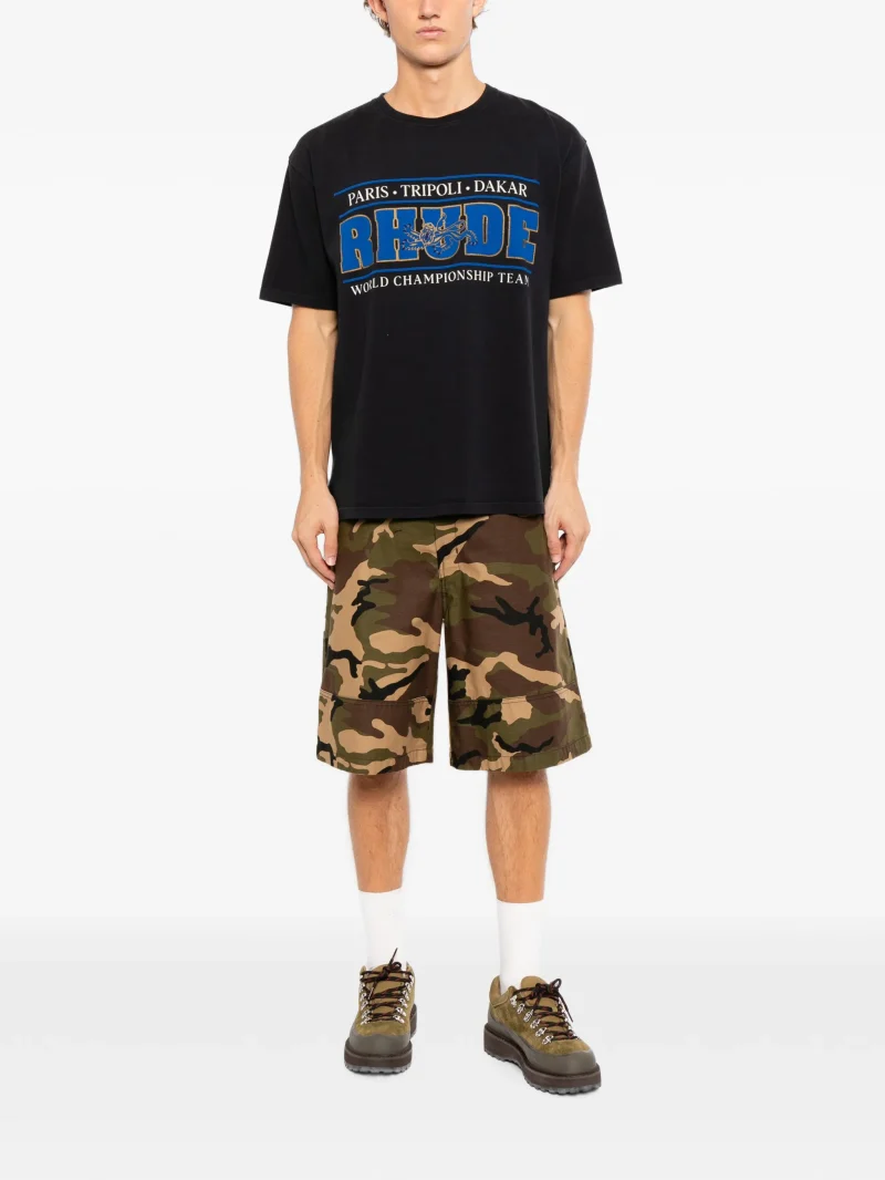 Alternative view of Tricou RHUDE logo-print negru