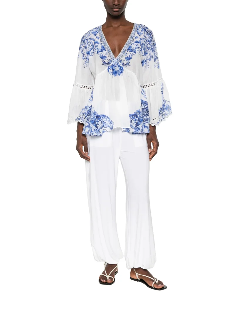 Bluza Camilla Floral Print alb - imagine 3