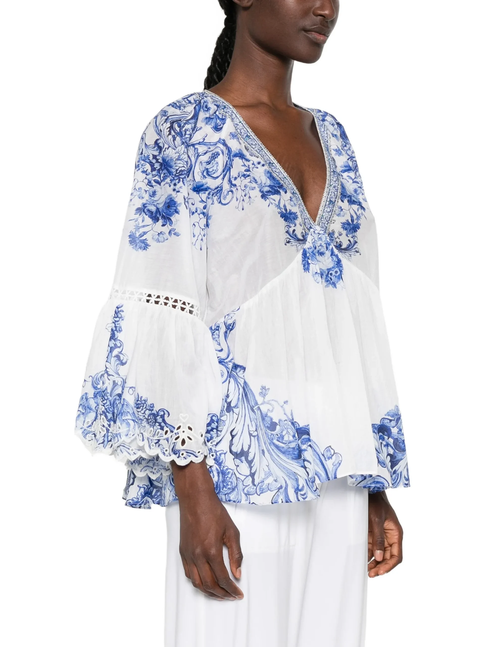 Bluza Camilla Floral Print alb - imagine 4