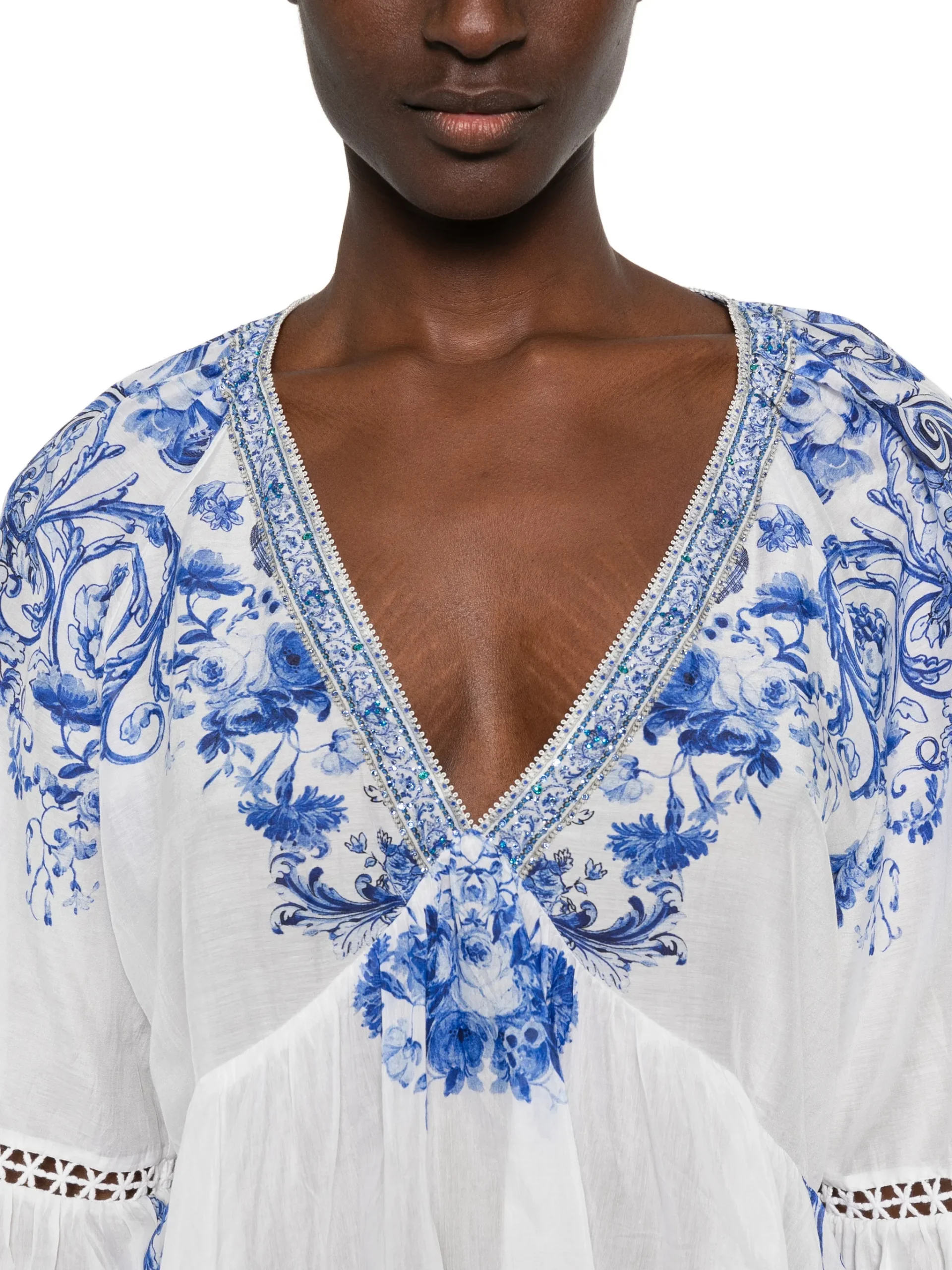 Bluza Camilla Floral Print alb - imagine 5