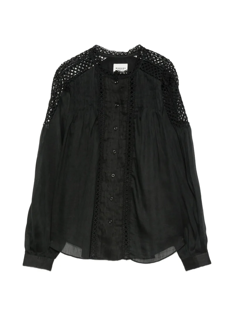 Bluza Marant Etoile Parina Guipure-Lace Panelled negru
