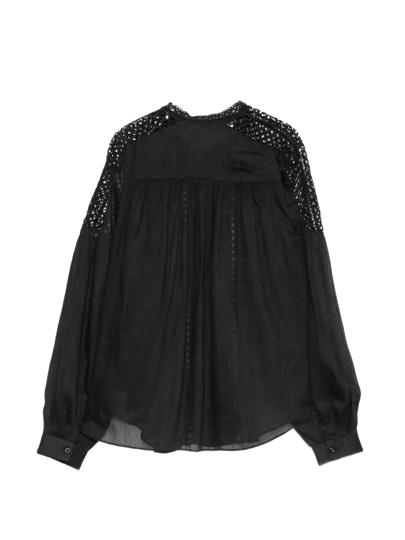 Alternative view of Bluza Marant Etoile Parina Guipure-Lace Panelled negru