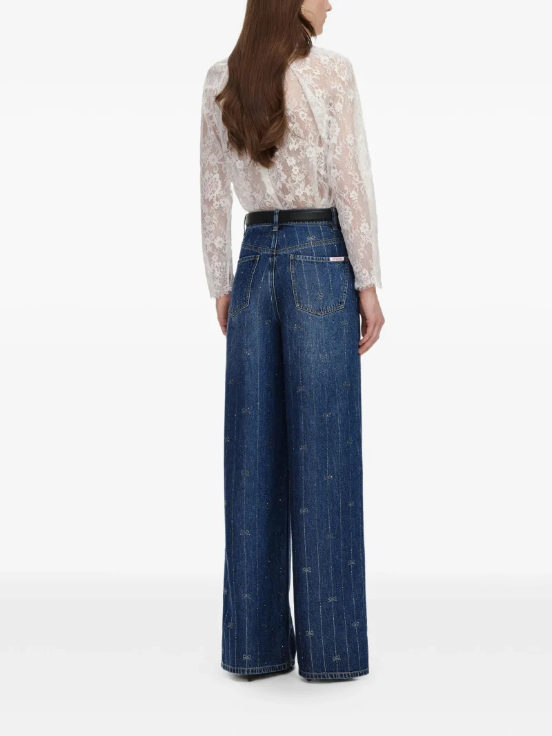 Alternative view of Bluza Self-Portrait Lace Scalloped-Hem alb