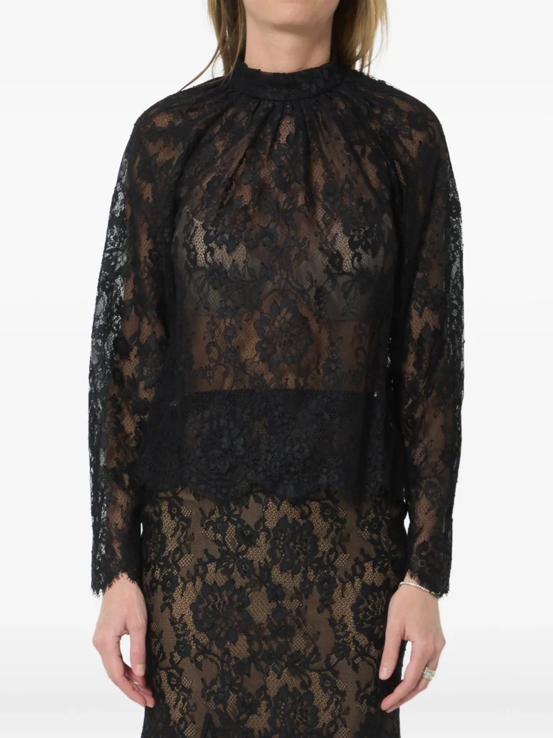 Bluza Self-Portrait Laced negru