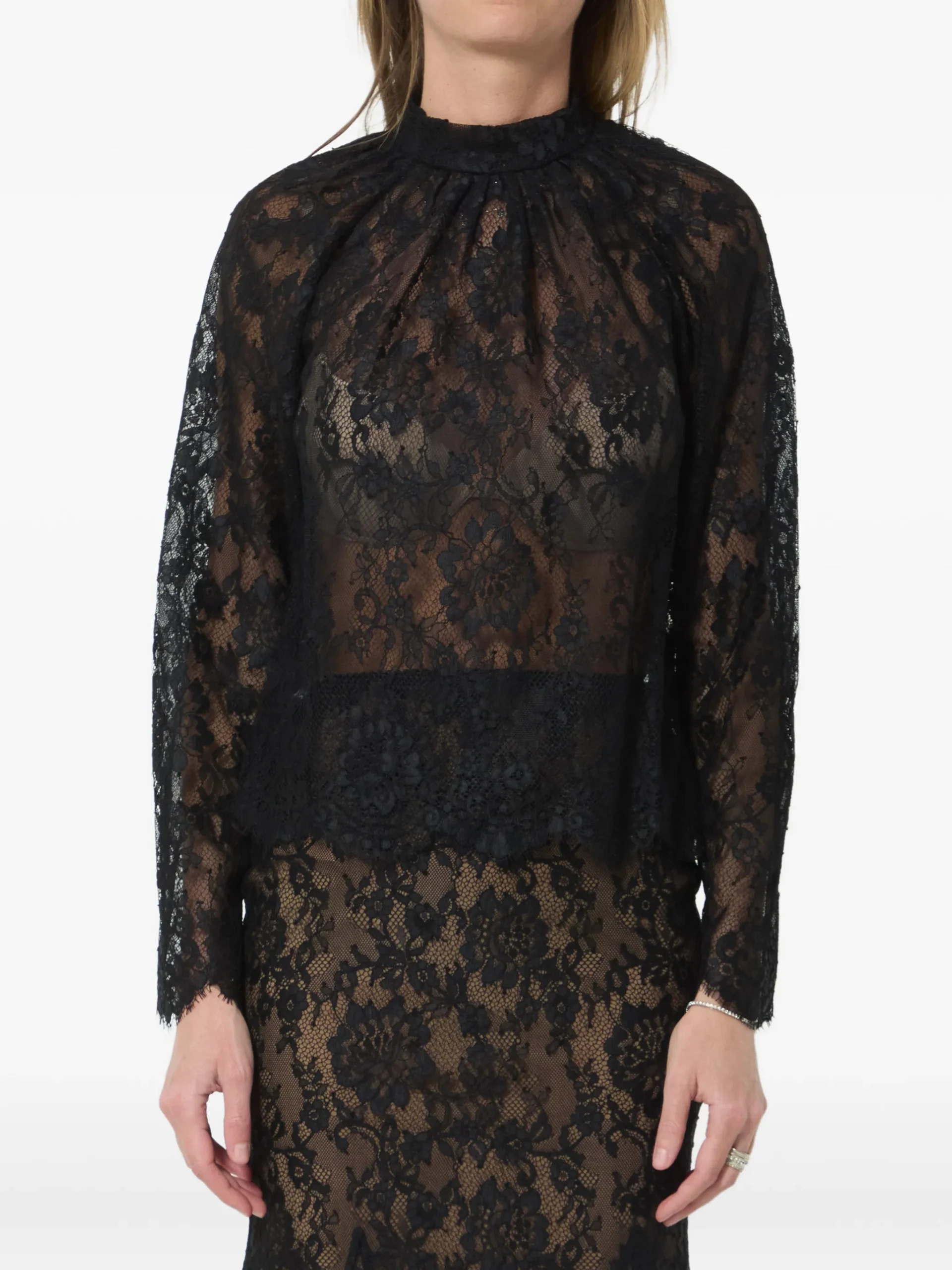 Bluza Self-Portrait Laced negru