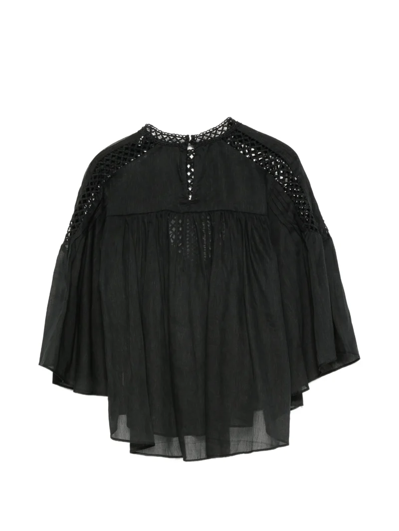 Alternative view of Camasa Marant Etoile Polda Crochet-Knit Pintuck negru