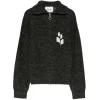 Cardigan Marant Etoile Koxy Logo-Intarsia Zip-Up gri