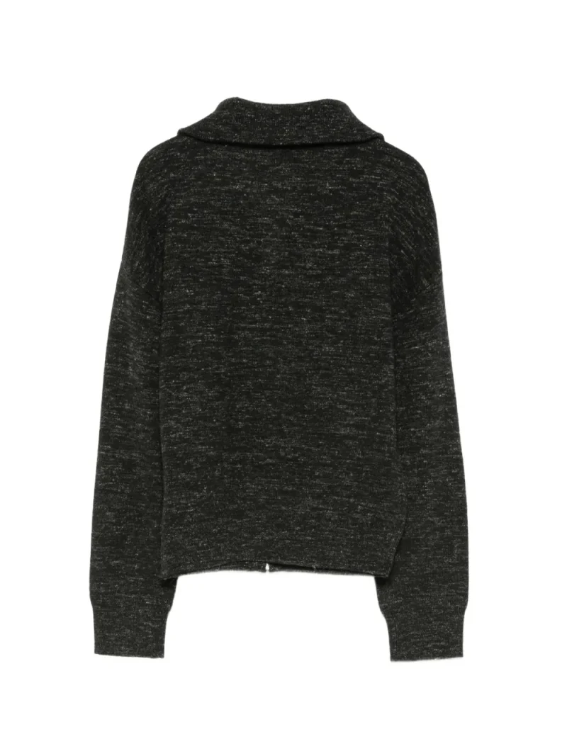 Alternative view of Cardigan Marant Etoile Koxy Logo-Intarsia Zip-Up gri
