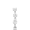 Cercei Self-Portrait Crystal-Heart Tiered argintiu