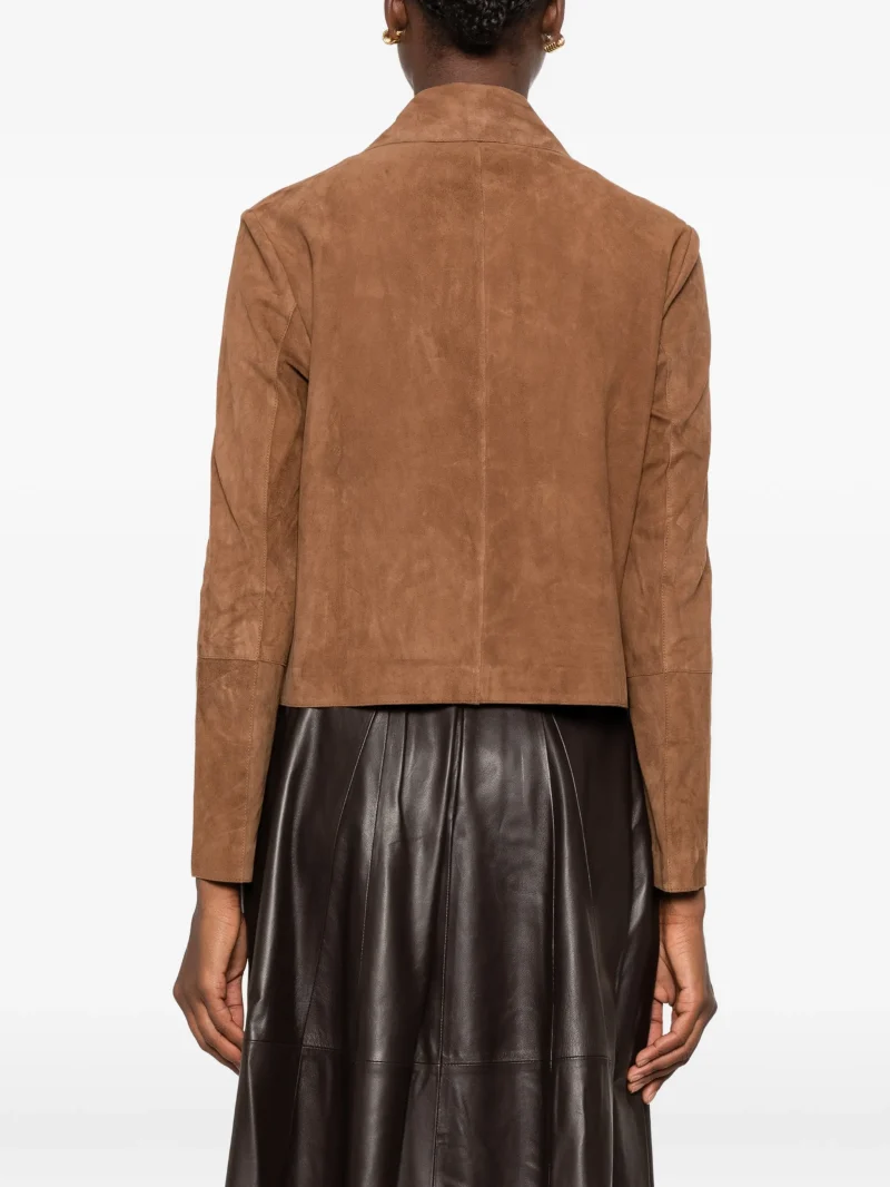 Jacheta ARMA Emy Suede Button-Front maro - imagine 3