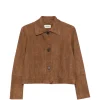 Jacheta ARMA Emy Suede Button-Front maro