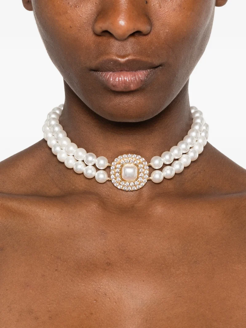 Alternative view of Colier Self-Portrait Crystal-Embellished auriu