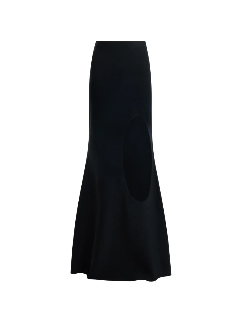 Fusta maxi A.W.A.K.E. Mode Cut-Out Flared negru