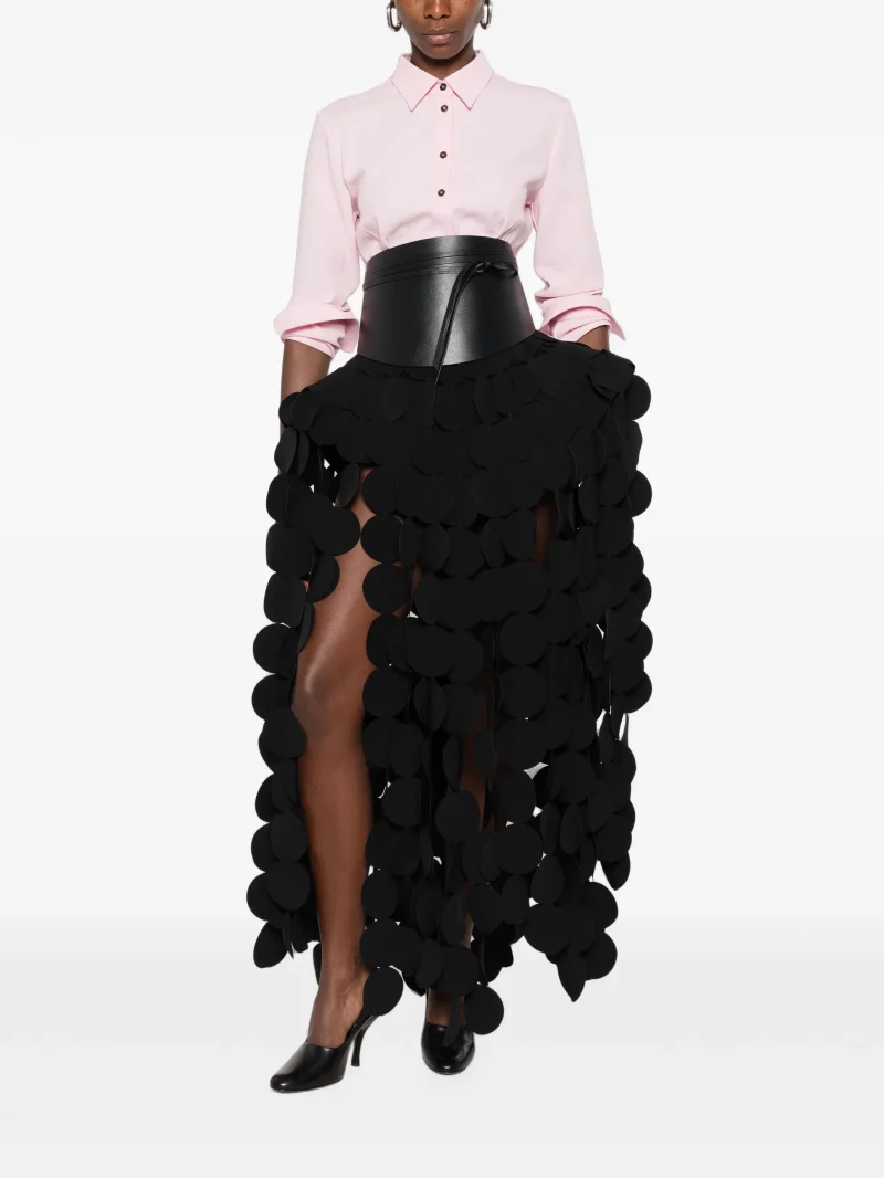 Alternative view of Fusta midi A.W.A.K.E. Mode Circle-Applique negru