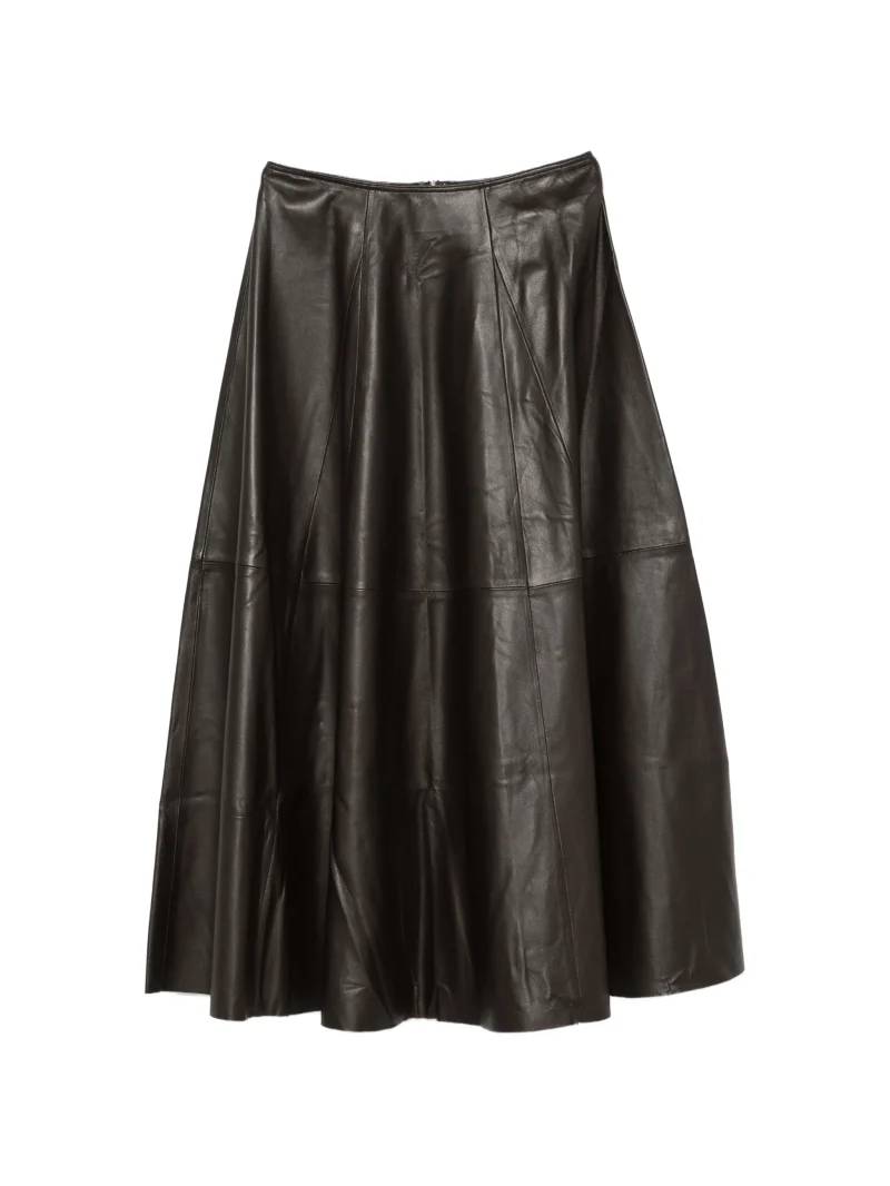 Fusta midi ARMA Vayenne Paneled Leather maro