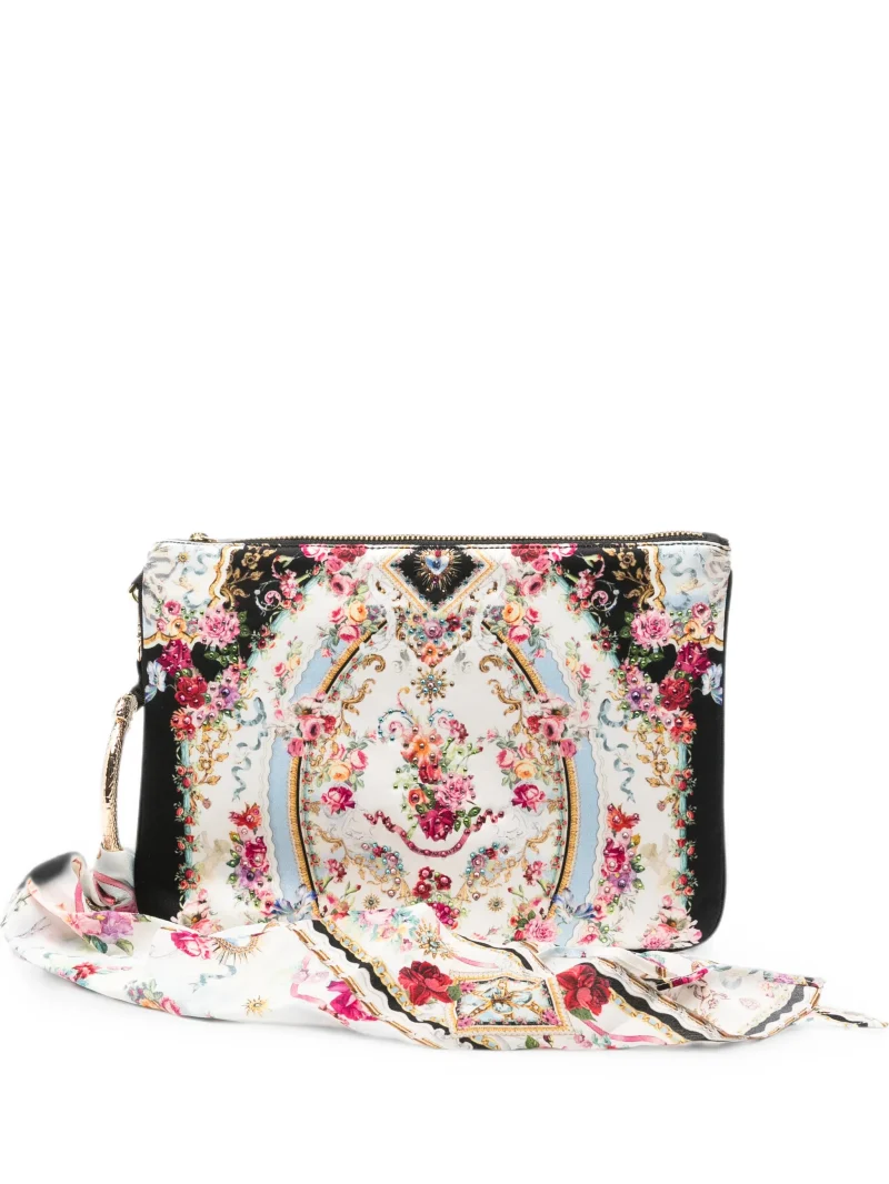 Geanta clutch Camilla Floral-Print Crystal-Embellished multicolor