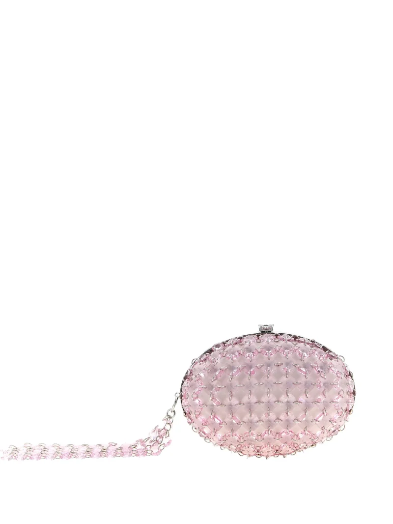 Geanta clutch Self-Portrait Crystal-Chain roz