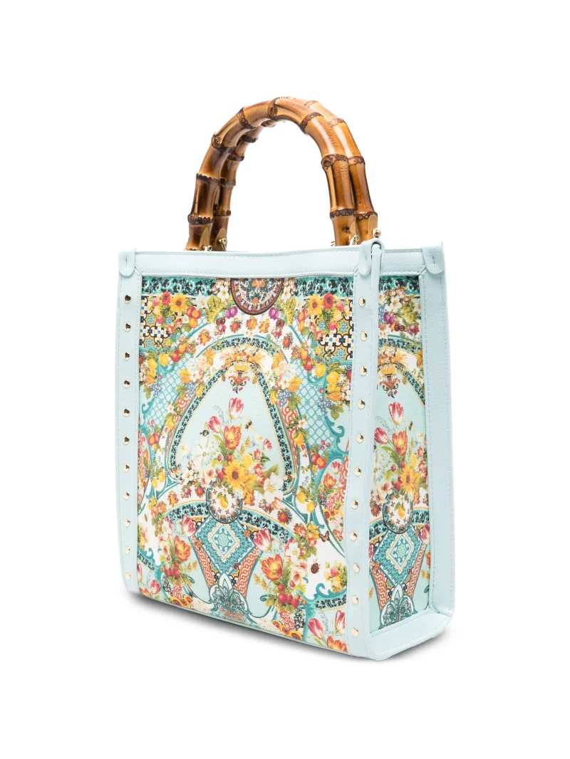 Alternative view of Geanta tote Camilla North South Floral-Print Bamboo-Handle multicolor