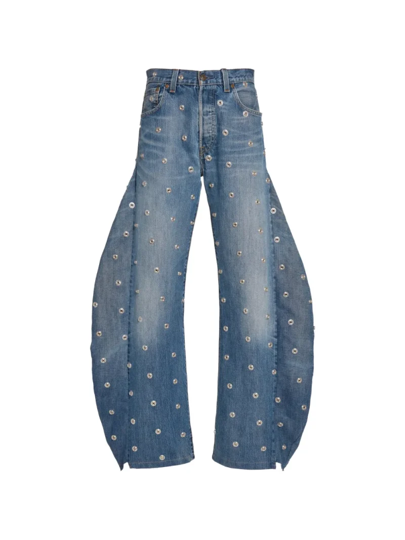 Jeans A.W.A.K.E. Mode Studded Side-Insert albastru