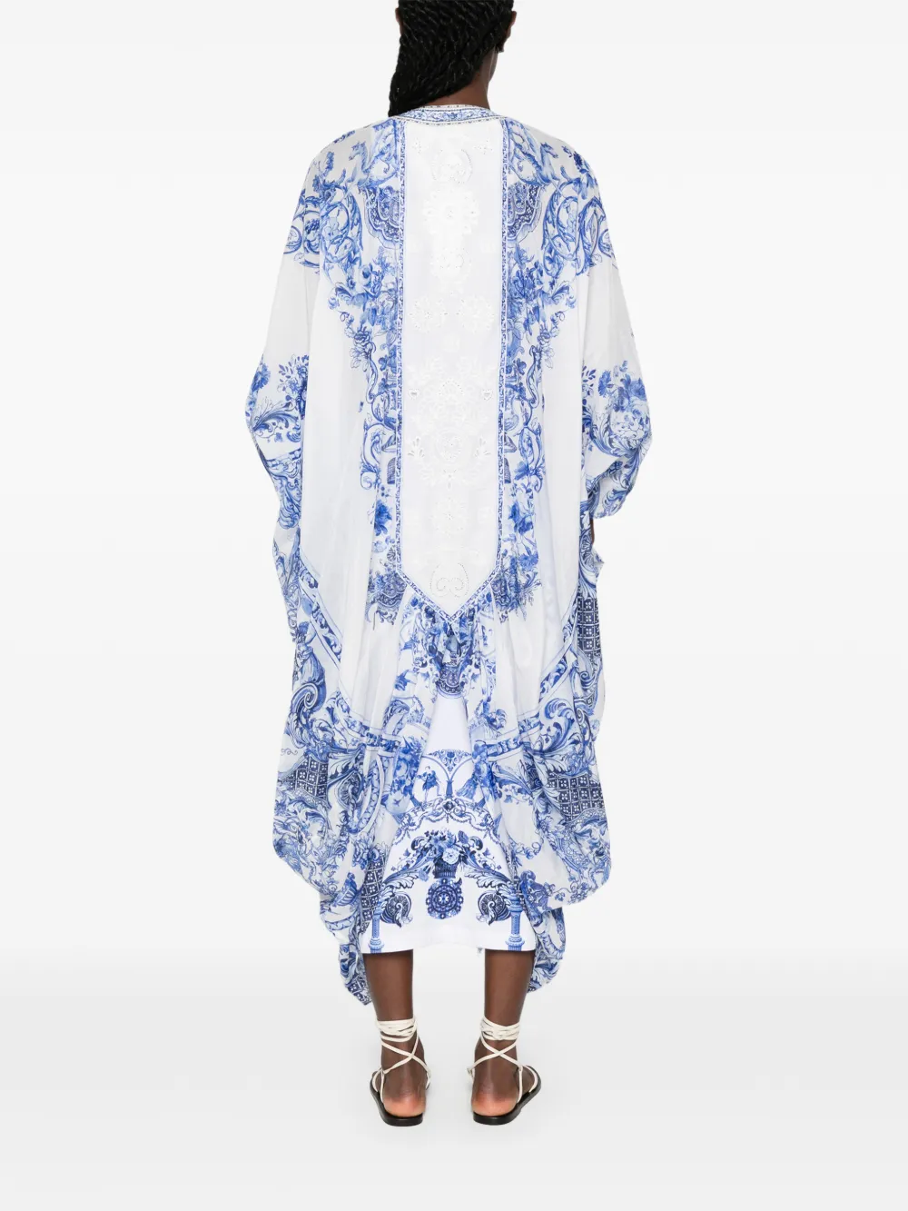 Kaftan Camilla Crystal-Embellished alb - imagine 2