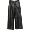 Pantaloni ARMA Cami Striaght-Leg Leather negru