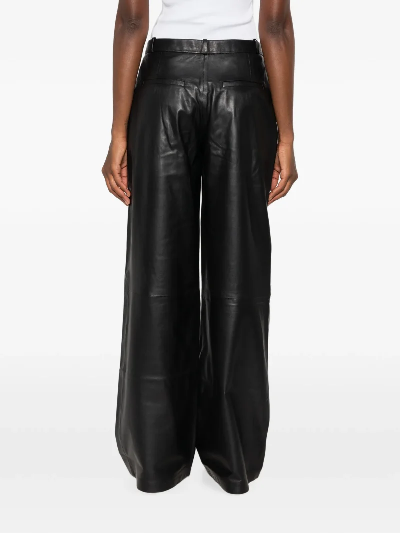 Alternative view of Pantaloni ARMA Cami Striaght-Leg Leather negru