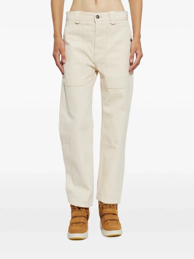 Pantaloni Marant Etoile Ermina Straight-Leg bej - imagine 4