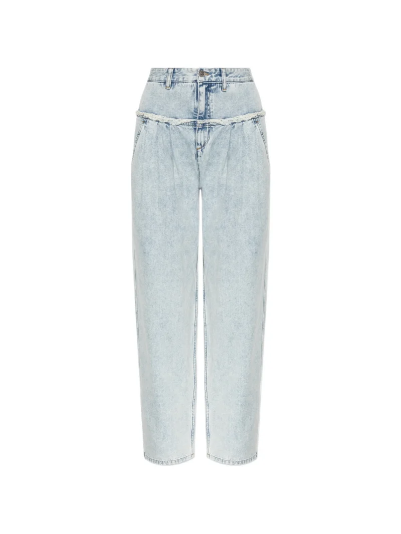 Pantalonki Marant Etoile Iniza Frayed-Trim albastru