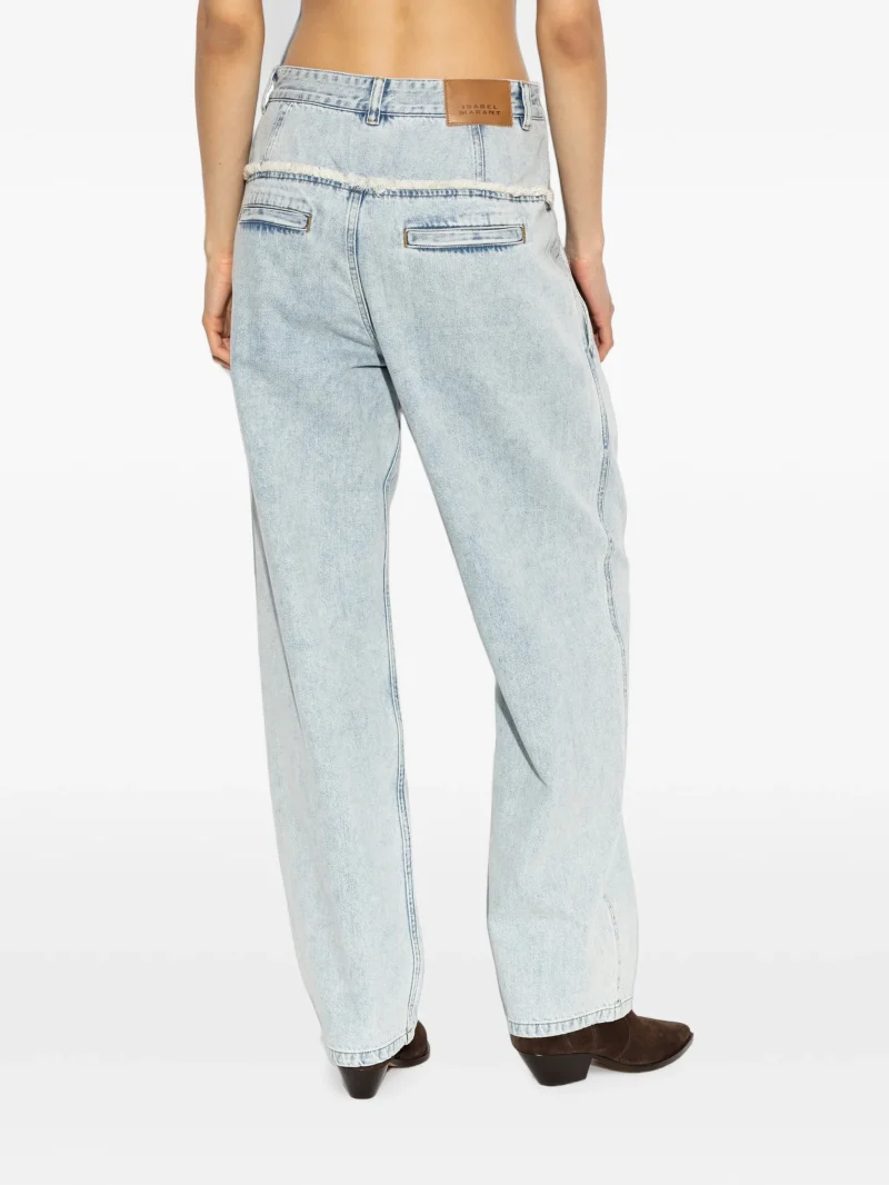 Alternative view of Pantalonki Marant Etoile Iniza Frayed-Trim albastru