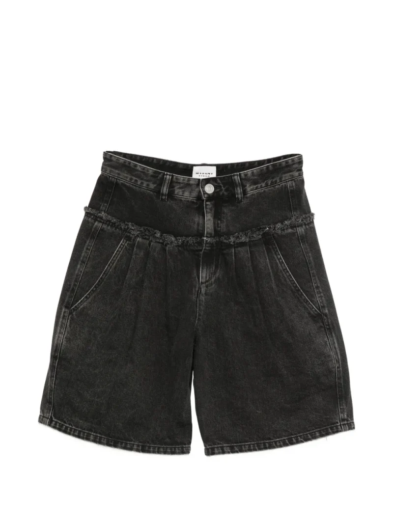 Pantalonni scurti Marant Etoile Iselle Frayed-Details negru