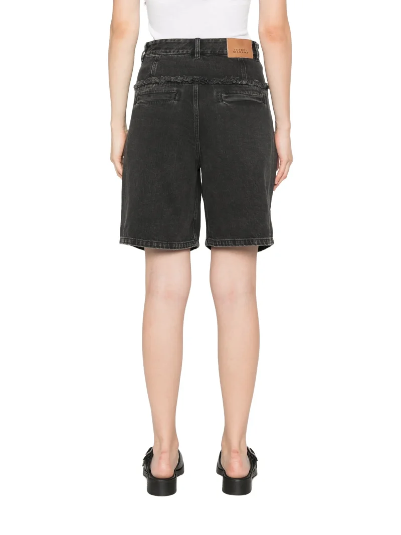 Alternative view of Pantalonni scurti Marant Etoile Iselle Frayed-Details negru
