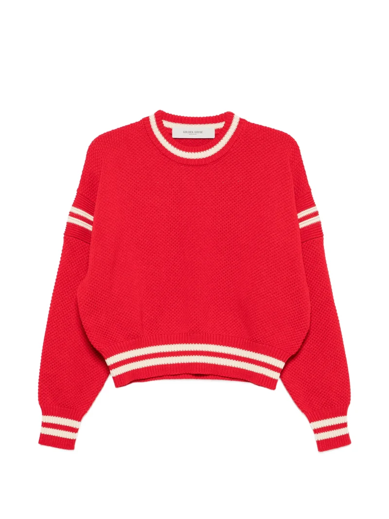 Pulover Golden Goose Long-Sleeve Round-Neck rosu