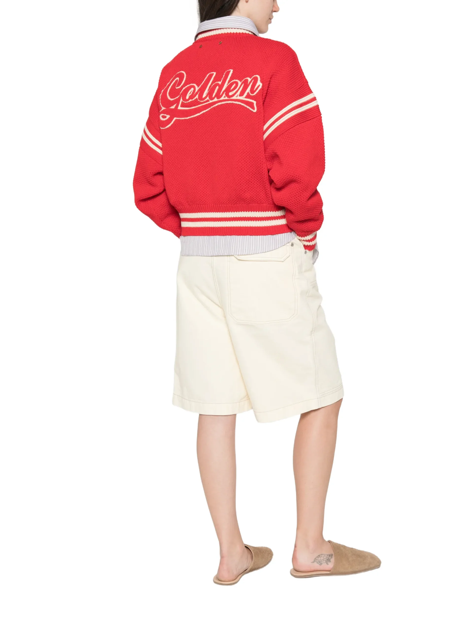 Pulover Golden Goose Long-Sleeve Round-Neck rosu - imagine 2