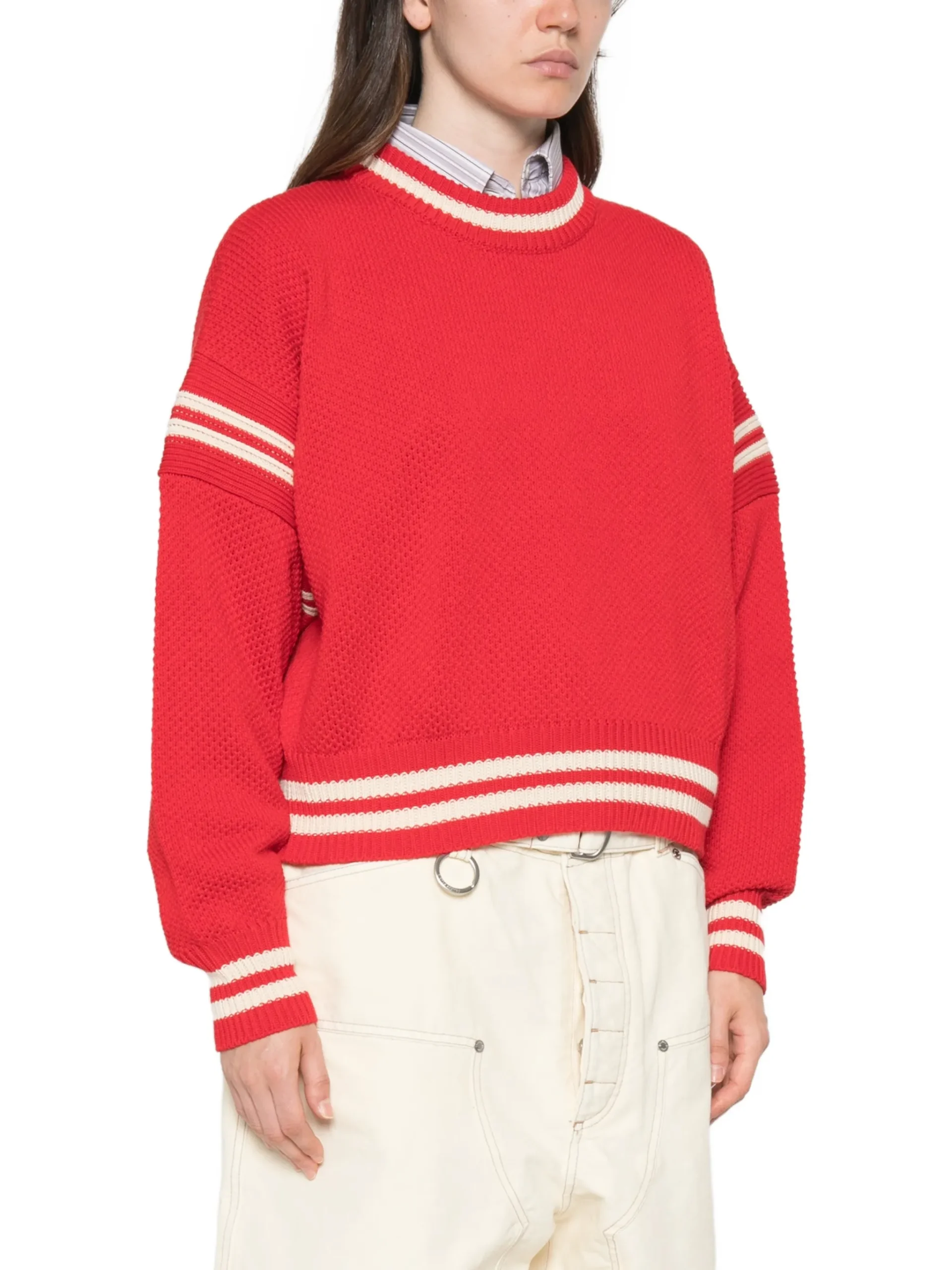 Pulover Golden Goose Long-Sleeve Round-Neck rosu - imagine 3
