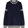 Pulover Golden Goose Striped Logo-Patch bleumarin