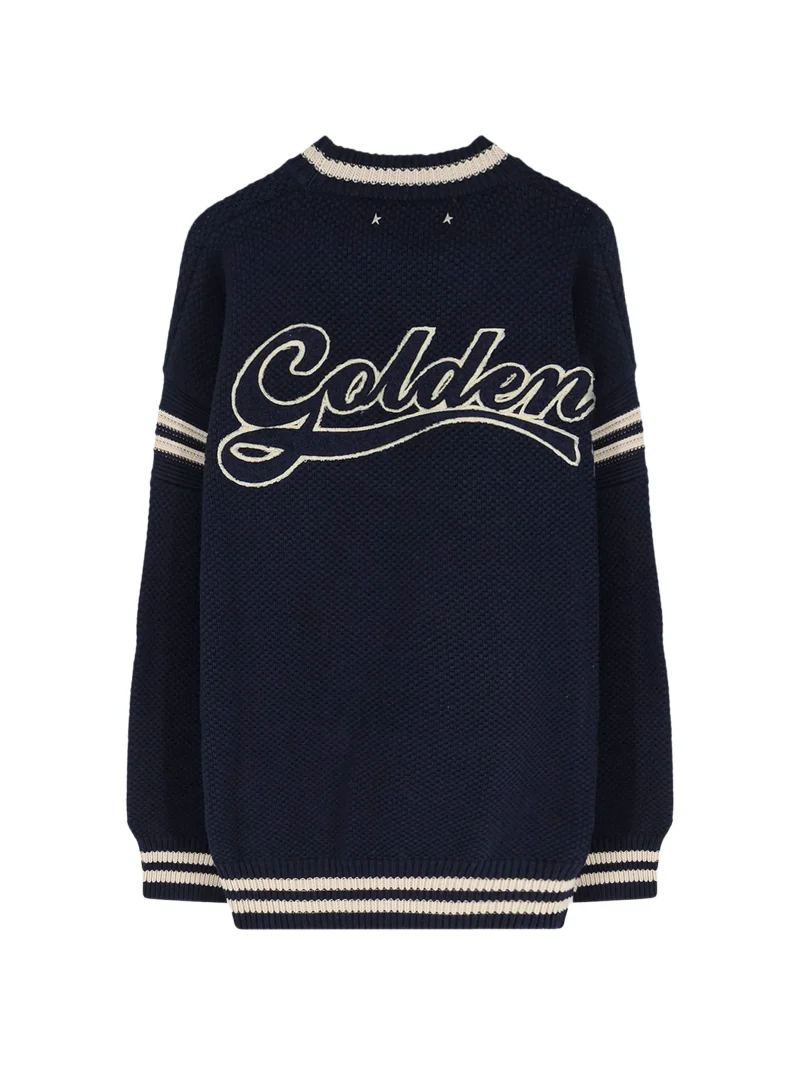 Alternative view of Pulover Golden Goose Striped Logo-Patch bleumarin