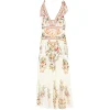 Rochie maxi Camilla Fruit-Print Tie-Strap ecru