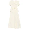 Rochie midi Belted-Detail Button-Up galben