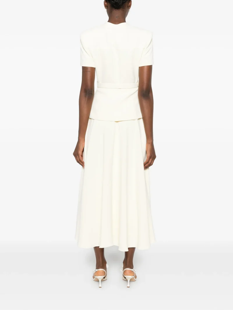 Alternative view of Rochie midi Belted-Detail Button-Up galben