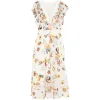 Rochie midi Camilla Fruit-Print Ruffled alb