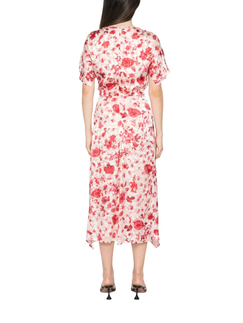 Alternative view of Rochie midi Isabel Marant Herva Floral-Print Ruched Symmetric roz