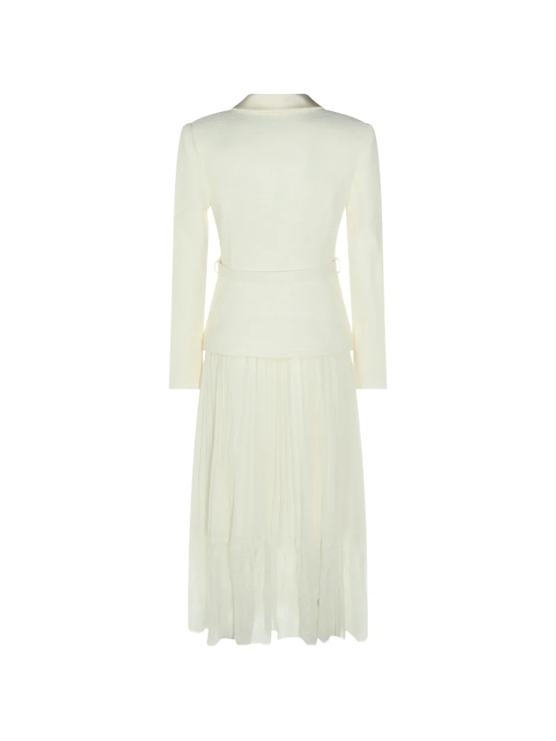 Alternative view of Rochie midi Self-Portrait Belted Pleated ecru